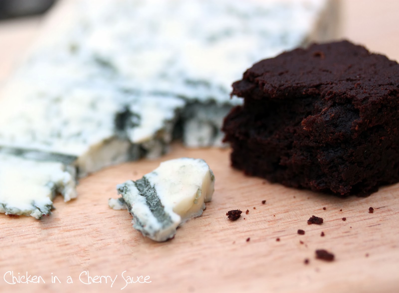 Chicken in a Cherry Sauce Blue Cheese Brownies