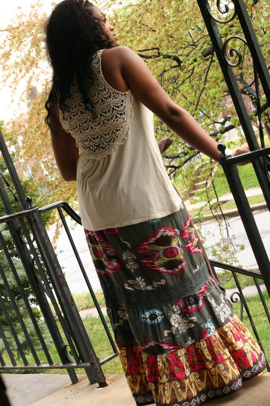 prim and proper Tribal Maxi Skirt
