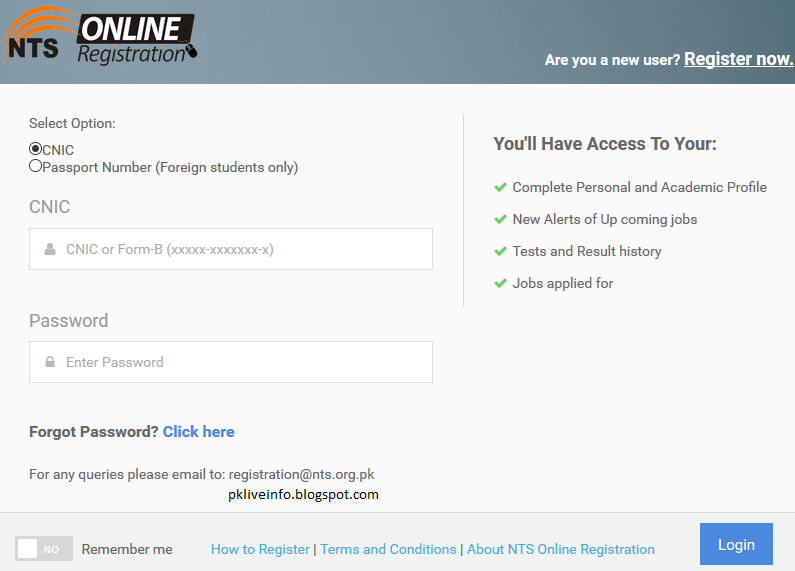 How To Fill NTS NAT Test Registration Form Online Pk Live Info