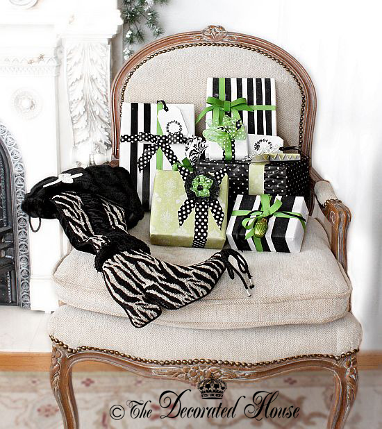 The Decorated House : Christmas White with Black and Lime Green Accents