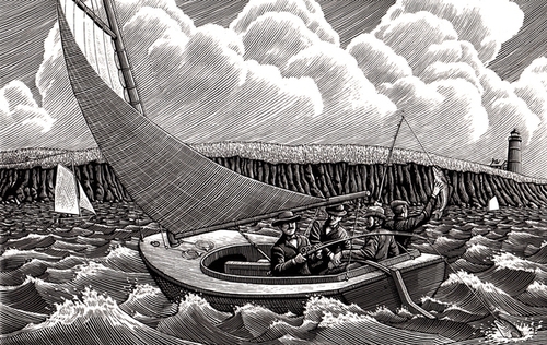17-Choppy-Waters-Douglas-Smith-Scratchboard-Drawings-Through-Time-and-Lives-www-designstack-co