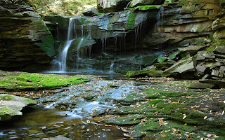 Waterfall Rocks Mountain Landscape Wilde Nature HD Wallpaper