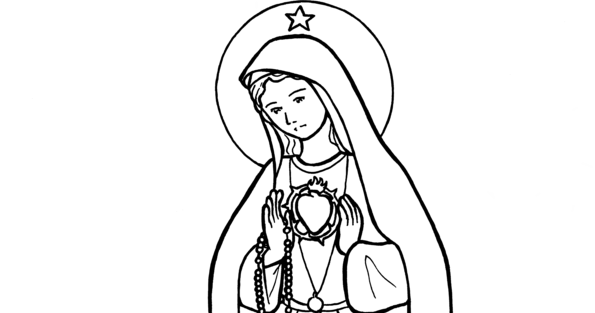 Snowflake Clockwork: Our Lady of Fatima coloring page and commissions