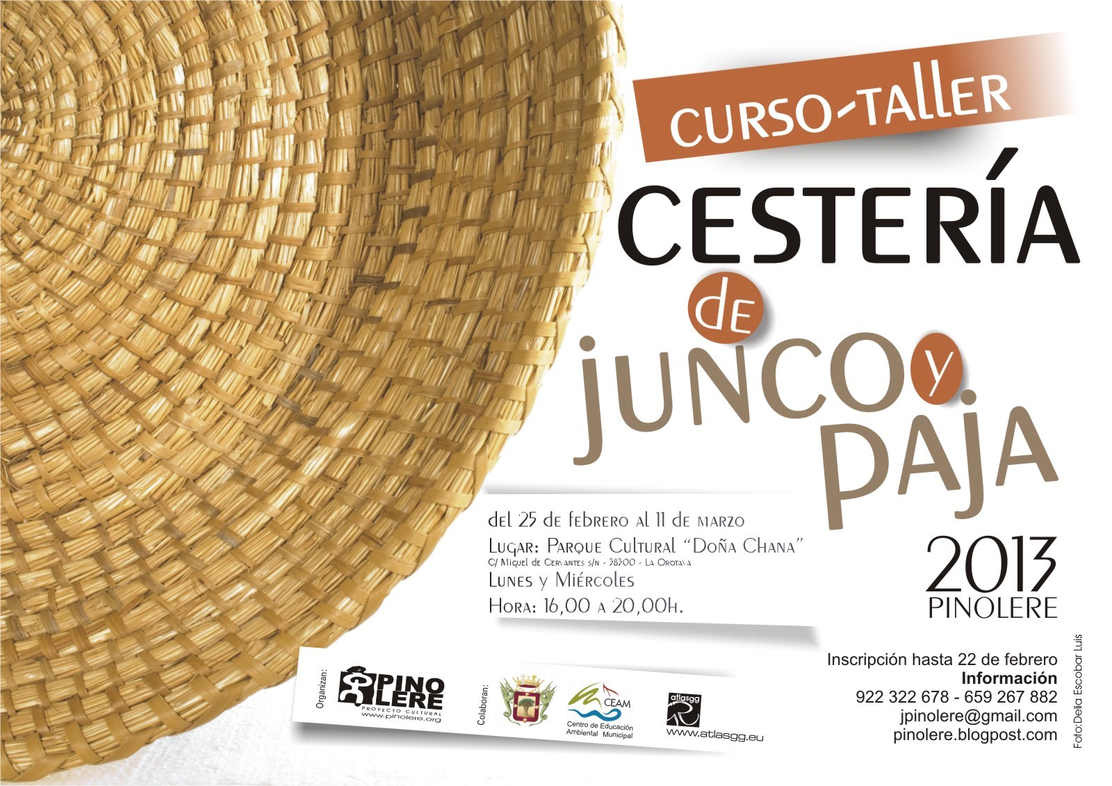 Asociación Cultural Pinolere: CURSO-TALLER DE CESTERÍA de paja de
