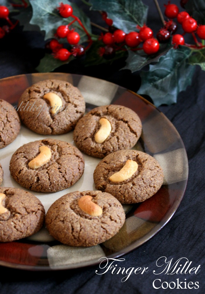 Cook like Priya Ragi Almond Cookies Finger Millet Cookies Gluten