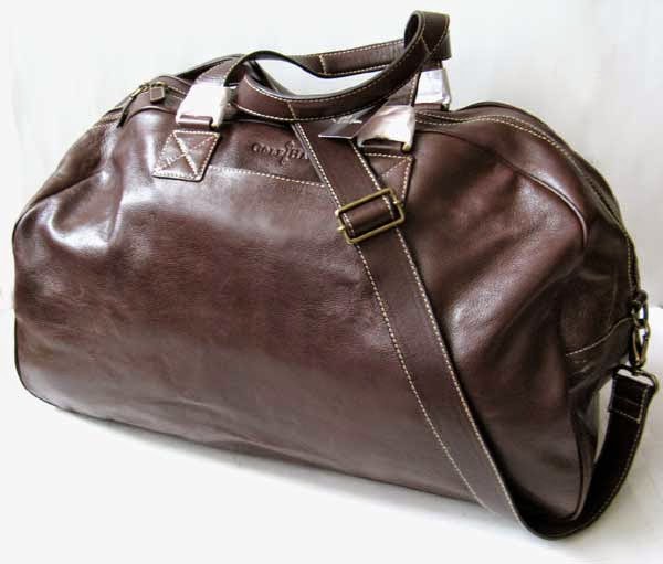 COLE HAAN LARGE 20" DUFFLE BAG BROWN LEATHER CARRYALL *NEW* PREMIUM