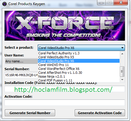 Corel Videostudio Pro X12 12 serial number maker