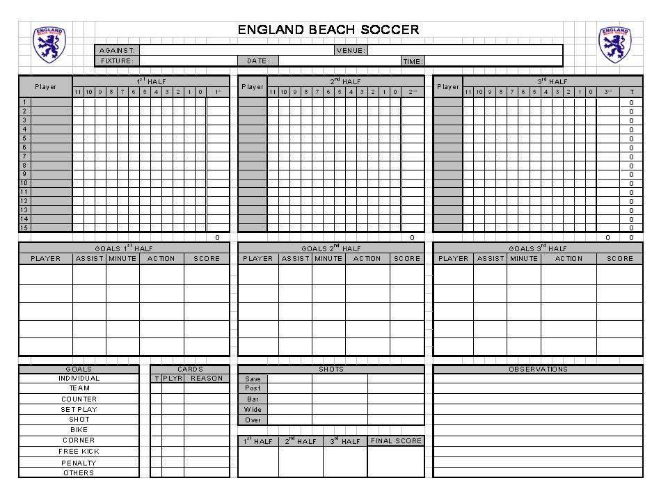 soccer game cards templates