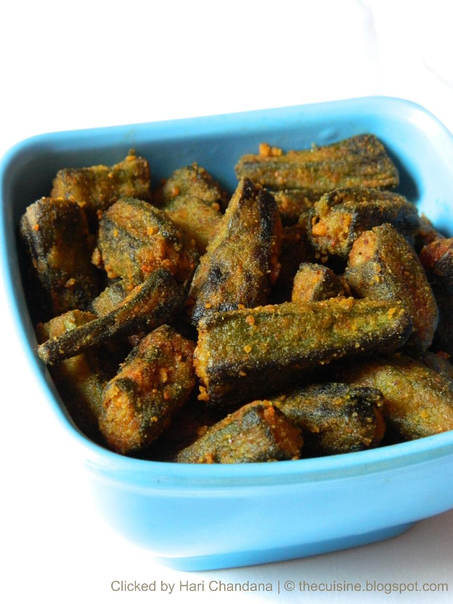 Blend with Spices Bendakaya Senagapindi Vepudu Okra Fry with Gram Flour