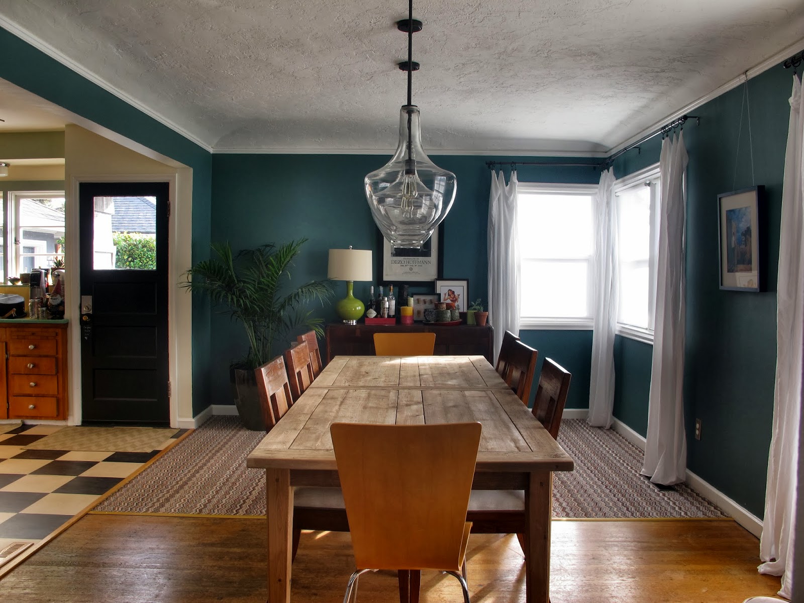 Benjamin Moore caribbean teal | Dining room design, Dining room teal