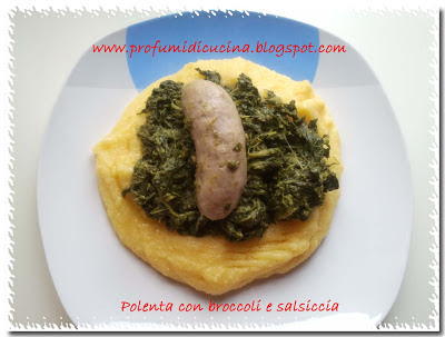 polenta con broccoli e salsiccia