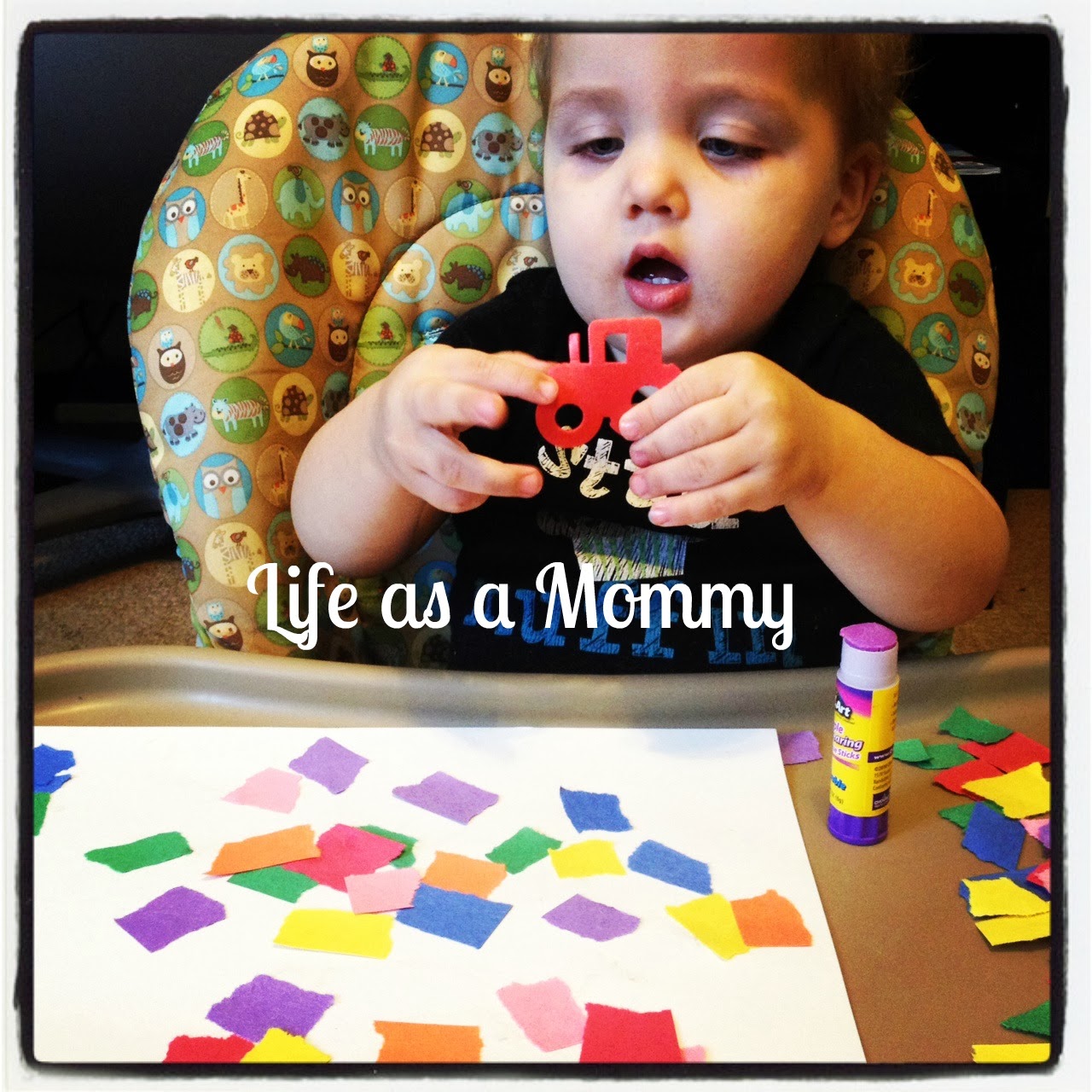 Shredded Construction Paper Collage