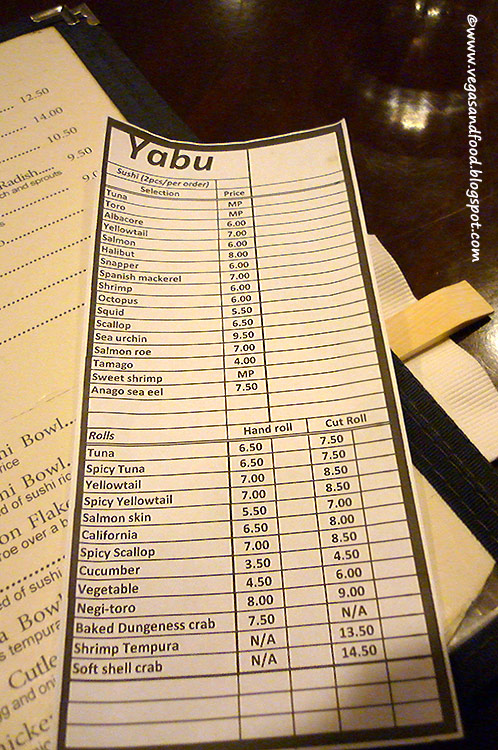 Yabu Restaurant - West L.A. - Vegas and Food