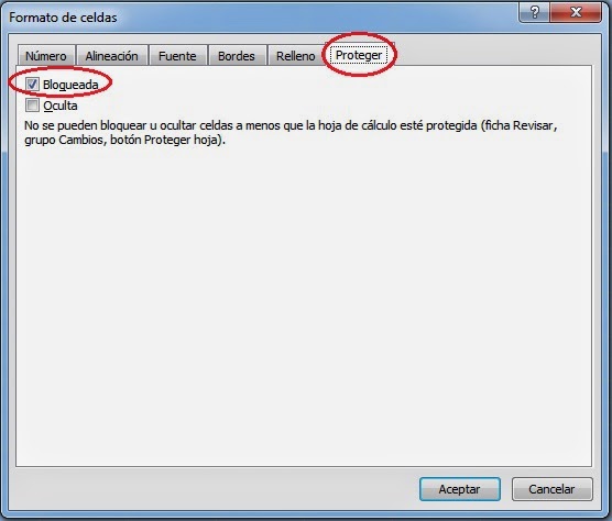 Proteger una celda en excel