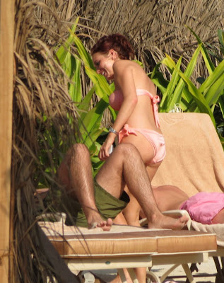 Amy Childs Bikini Candids at the Beach in Dubai