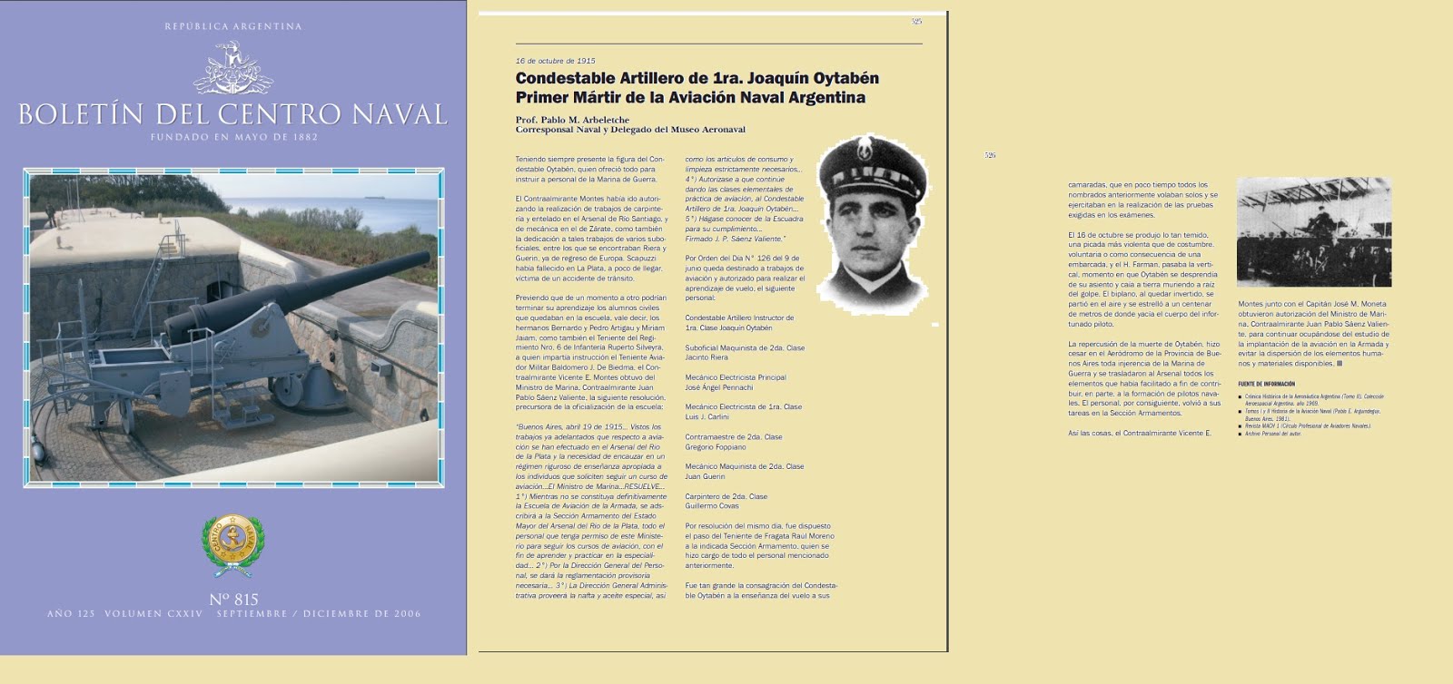 Primer mártir de la Aviación Naval Argentina