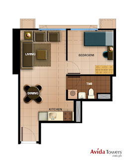 Avida Towers Prime Taft One Bedroom Unit Plan