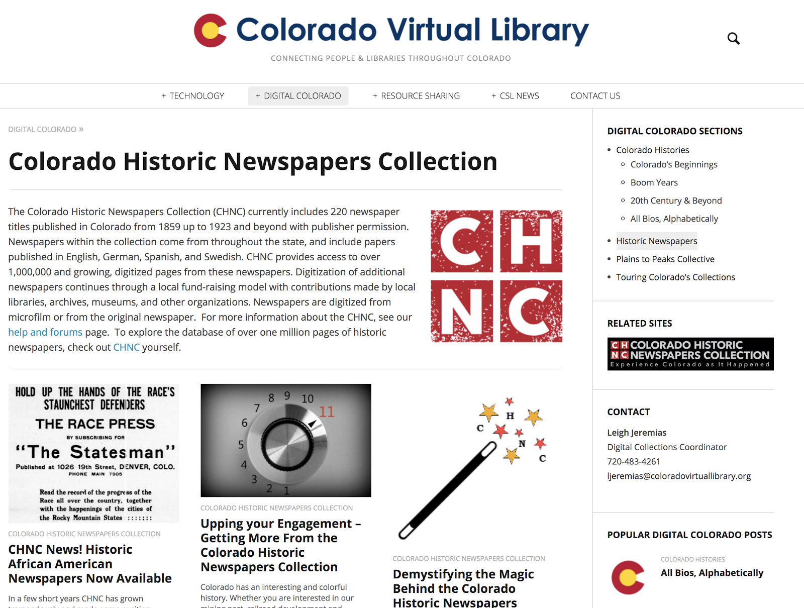Genealogy's Star Over 1 million pages in the Colorado Historic