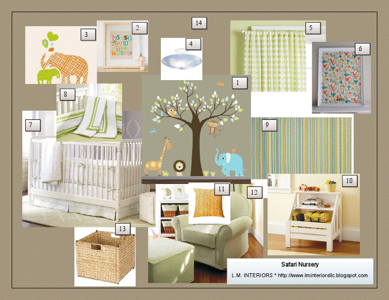 A Room with A View Safari Nursery Design Board