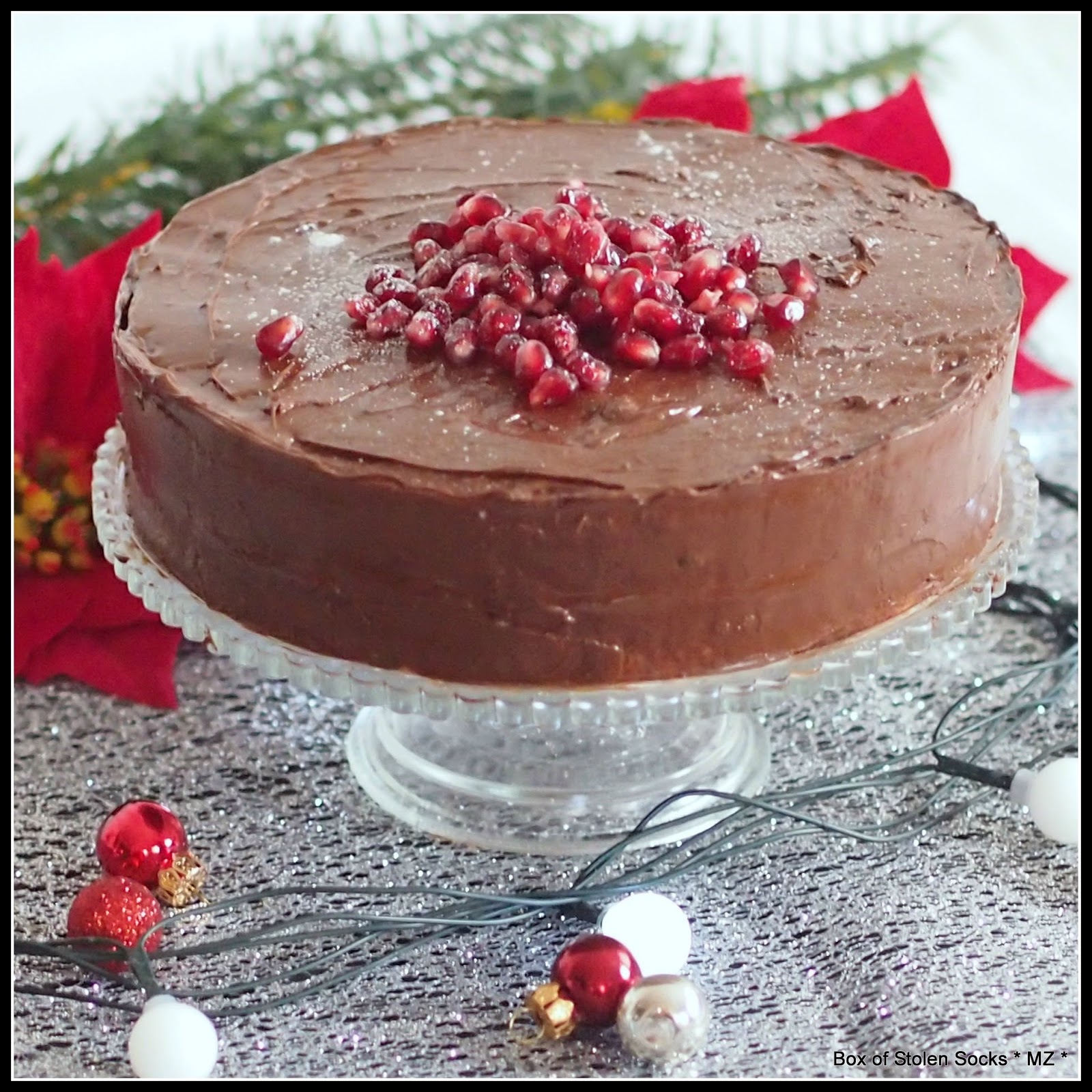 Box of Stolen Socks Gluten Free Chocolate Glazed Almond Cake with