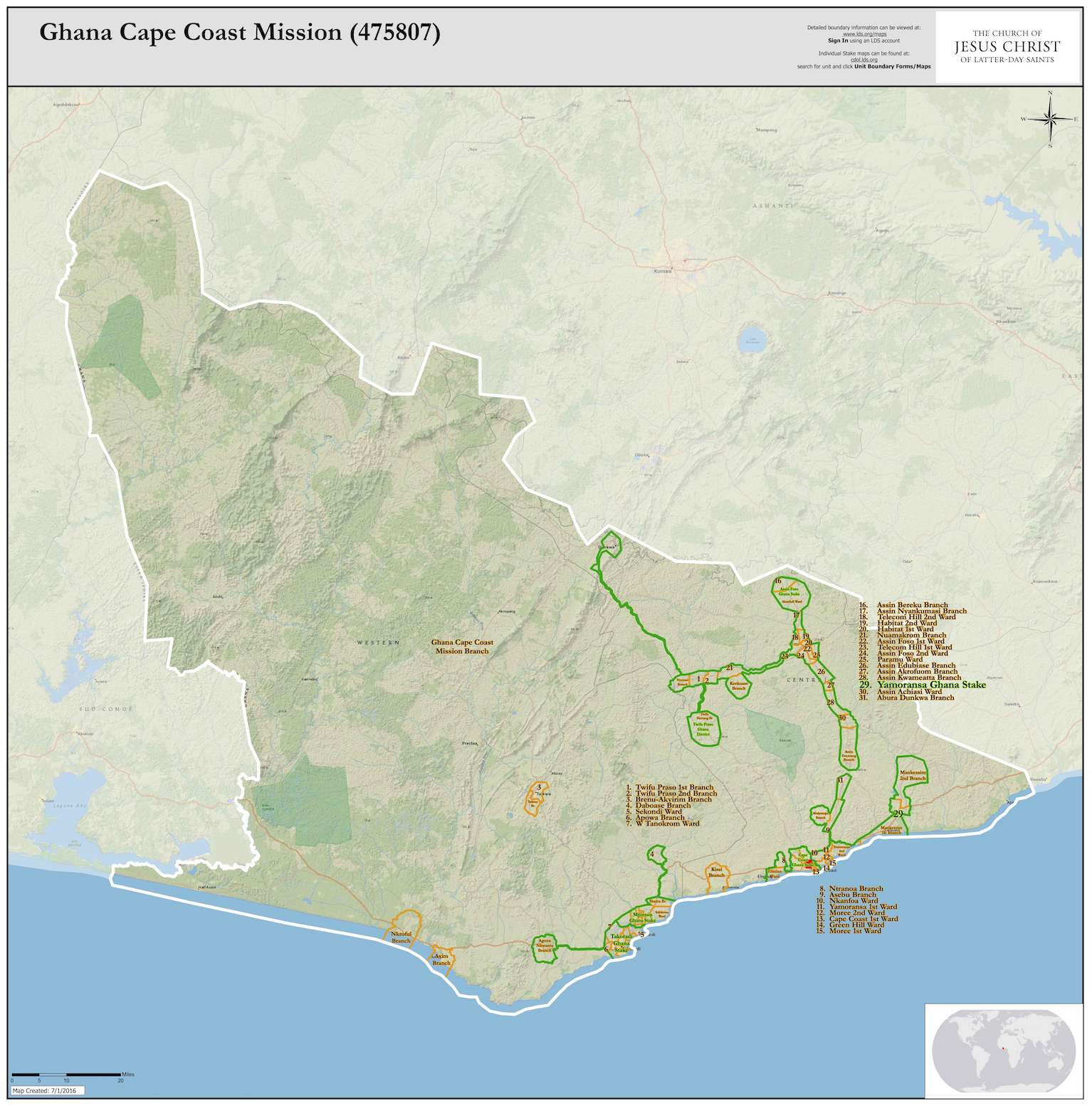 Cape Coast Ghana Mission Map