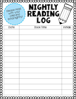 Free printable reading logs image