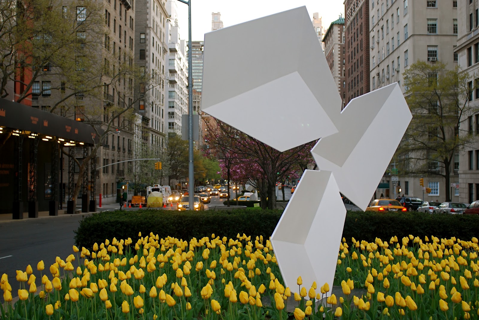 NYC ♥ NYC Yellow Tulips Enhance Rafael Barrios Sculptures on Park Avenue