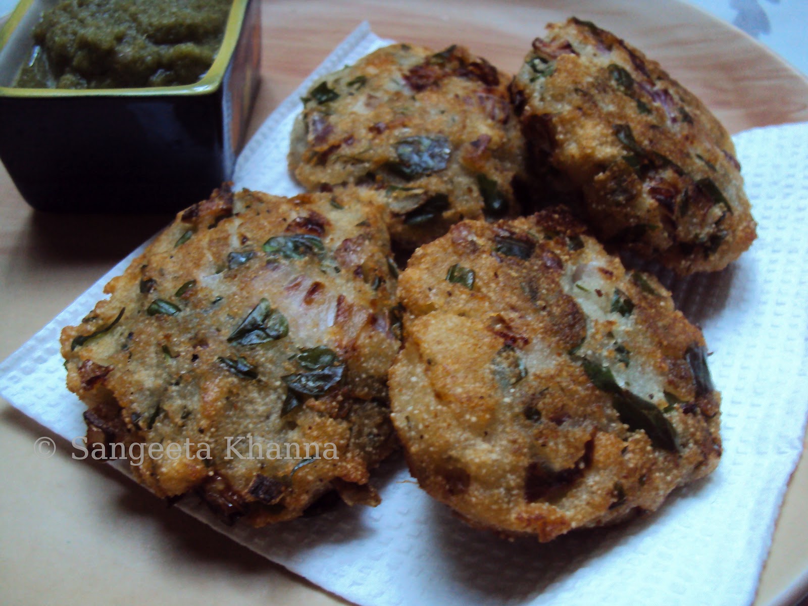 semolina and soy yogurt vada. a fried yet healthy snack..........