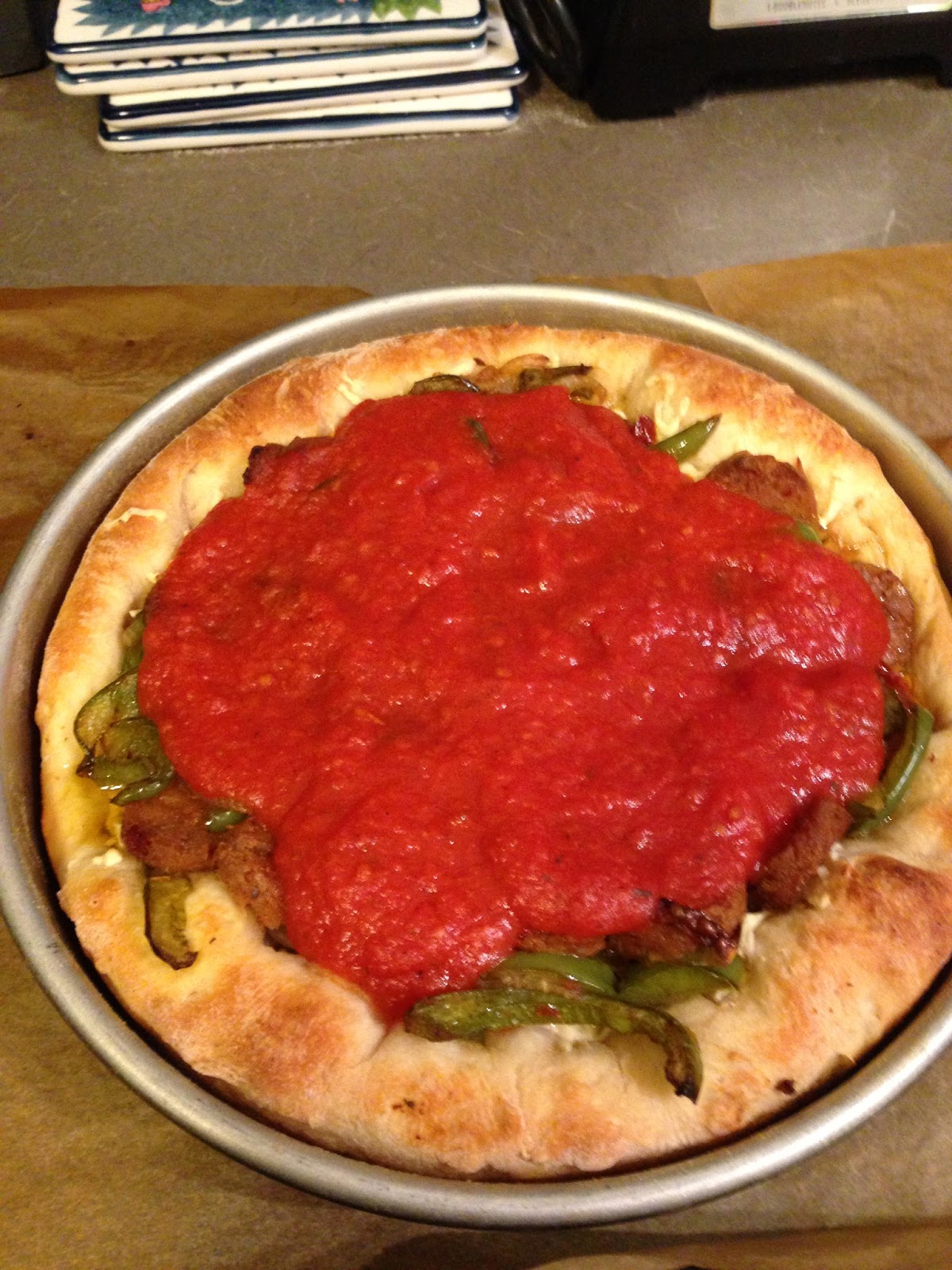 The Vegan Hucklebuck Vegan Deep Dish Pizza