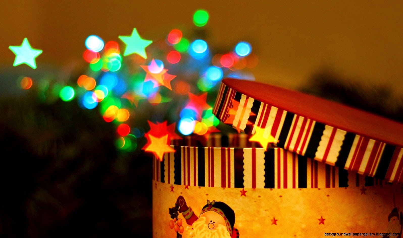 Round Gift Box Christmas Colorful Stars Circles HD Wallpaper Round Gift Box Christmas Colorful Stars Circles HD Wallpaper