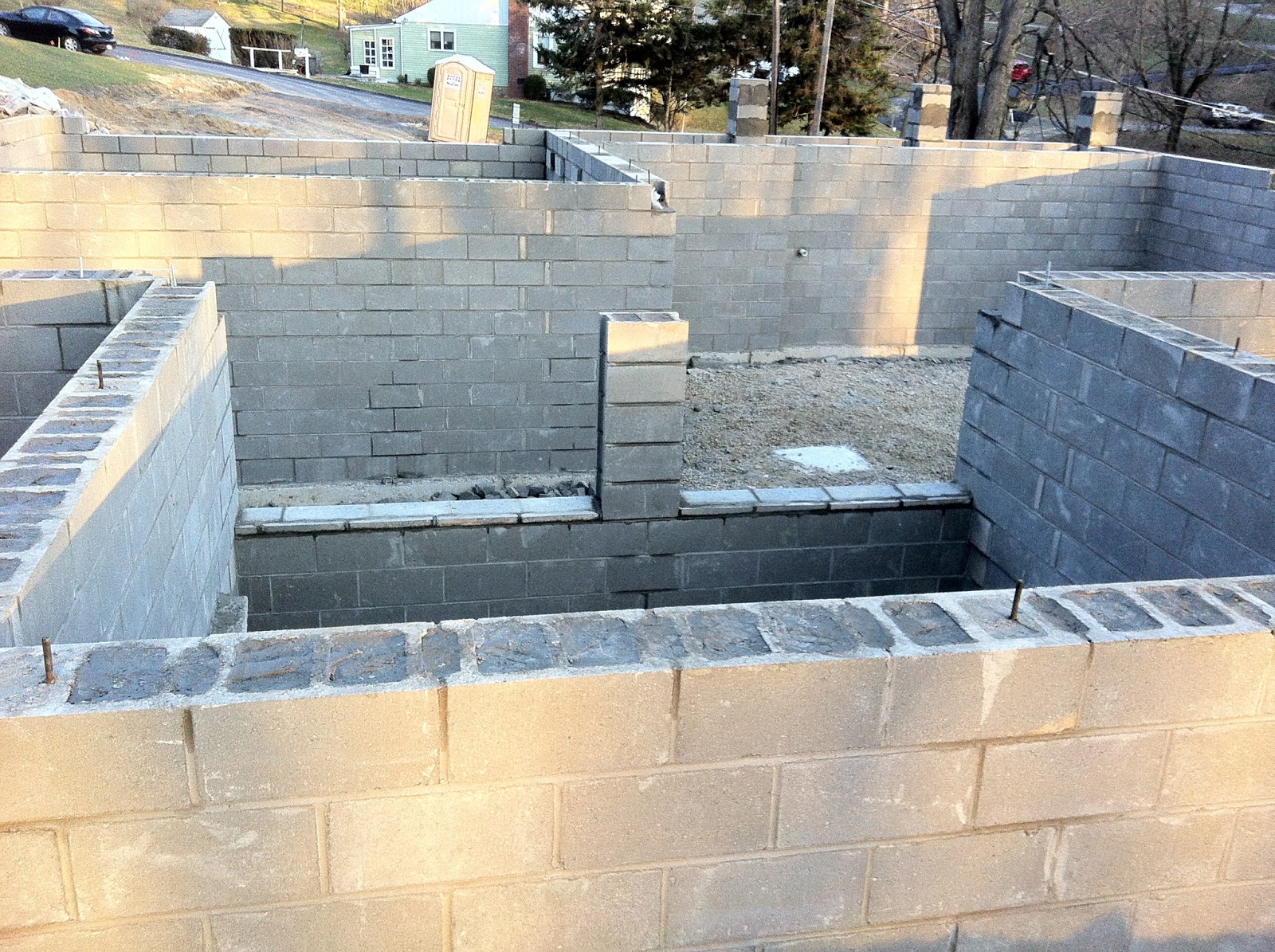 Building With Wayne Homes In Pittsburgh Basement Block Work Completed
