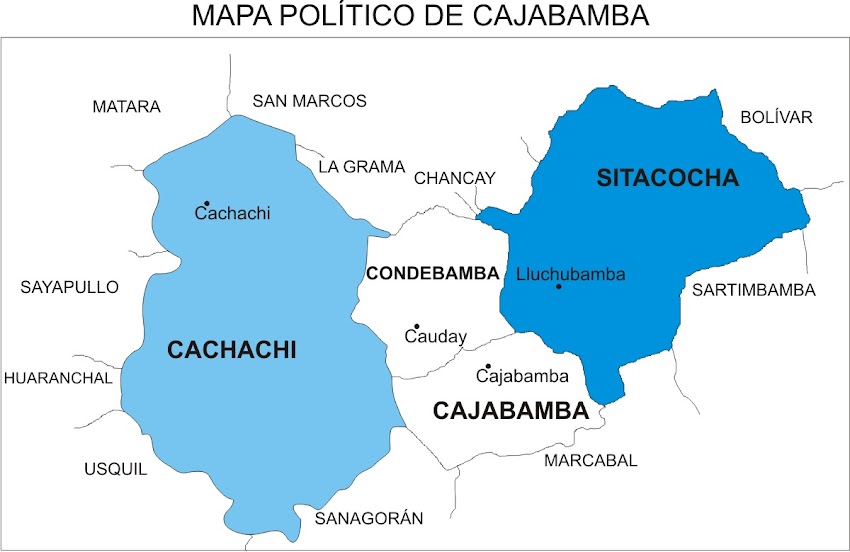 Mapa de la provincia de Cajabamba