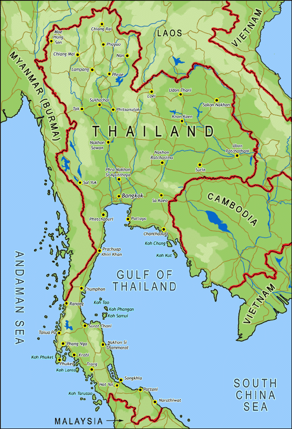 Thailand Map Political Regional | Maps of Asia Regional Political City