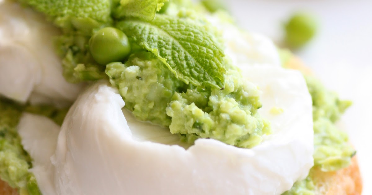 The Cilantropist Smashed Peas and Fava Beans with Fresh Mozzarella