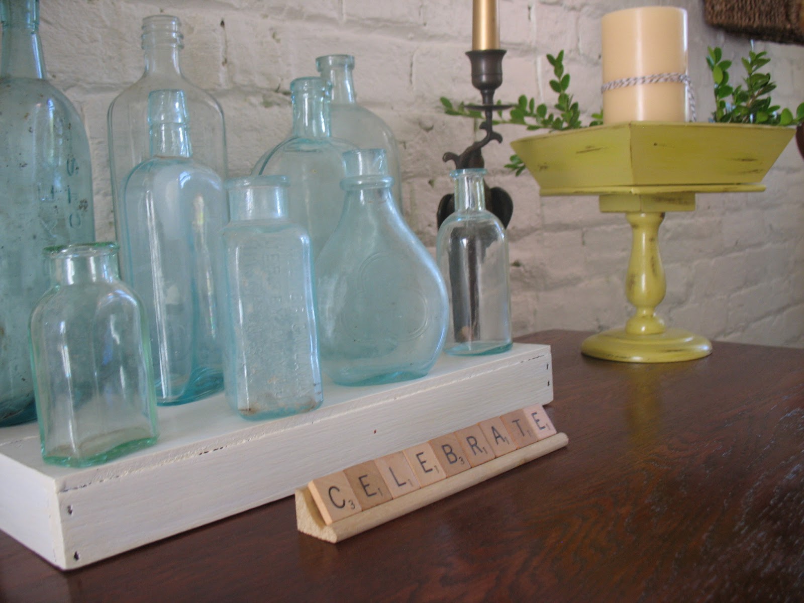 Vintage and Homemade Vintage bottle display
