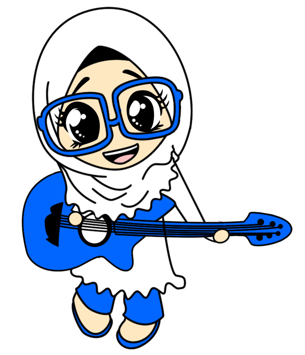 Fizgraphic: Freebies Doodle Muslimah Comel Bermain Gitar
