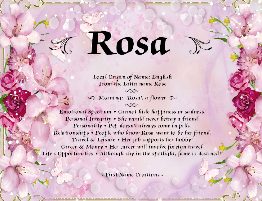 Pin by TheRealHarmonyC. on My Family Names with meaning, Names, Rose
