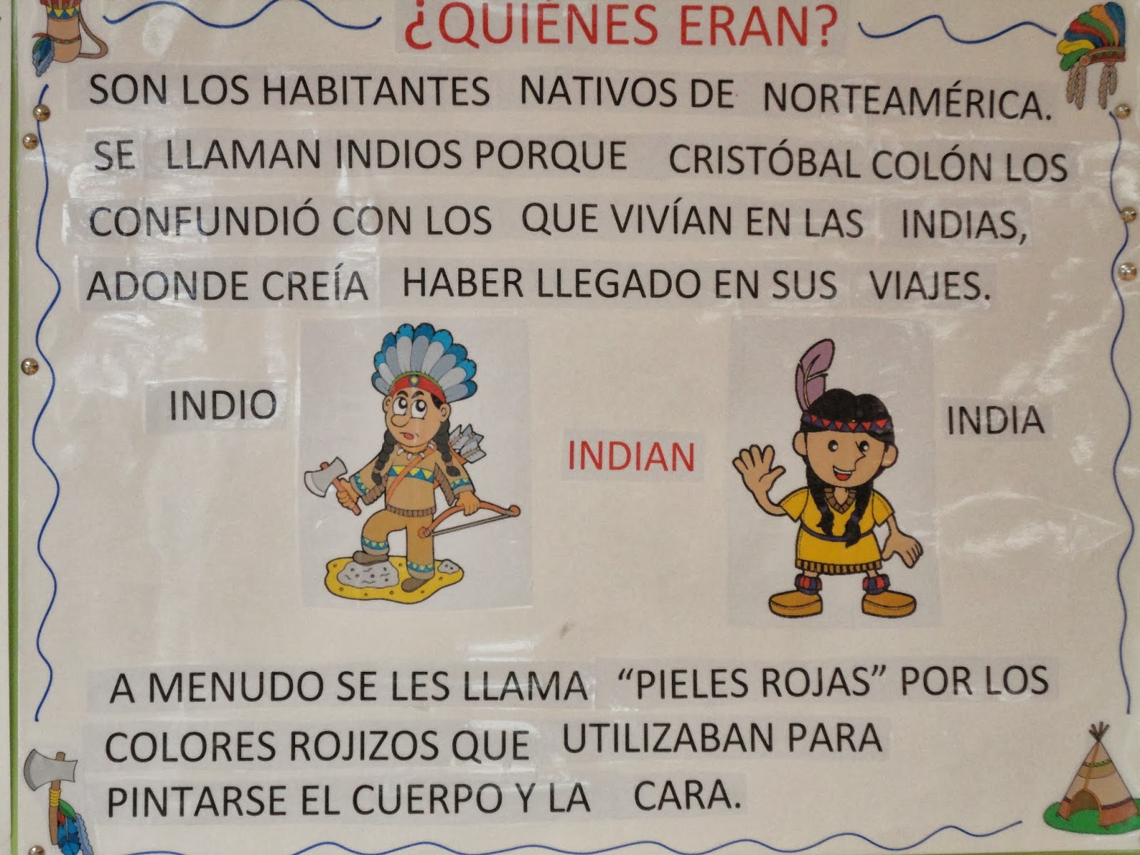 BLOG EDUCACION INFANTIL CEIP VIRGEN DEL MONTE ¿QUIÉNES ERAN LOS INDIOS?
