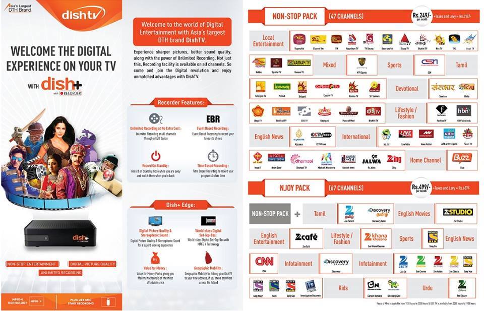 Dishtv Lanka New Pack More Details CALL DISTRIBUTOR 0773300211