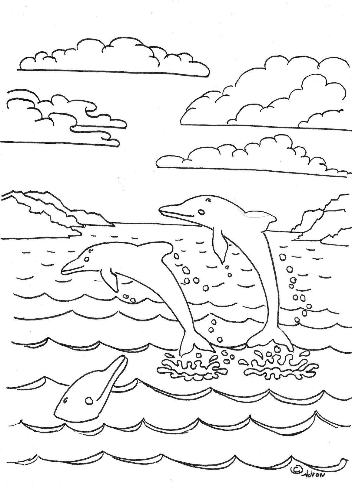 Coloring Pages for Kids by Mr. Adron: Dolphins Coloring ...