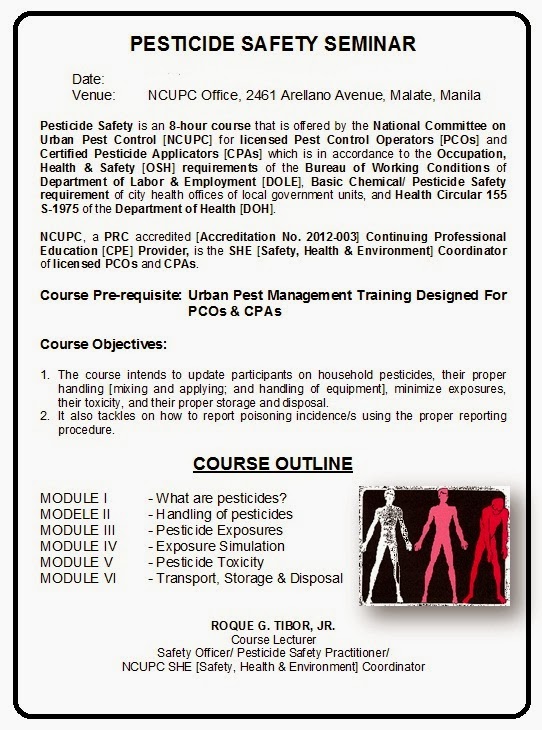National Committee on Urban Pest Control Training Institute Pesticide