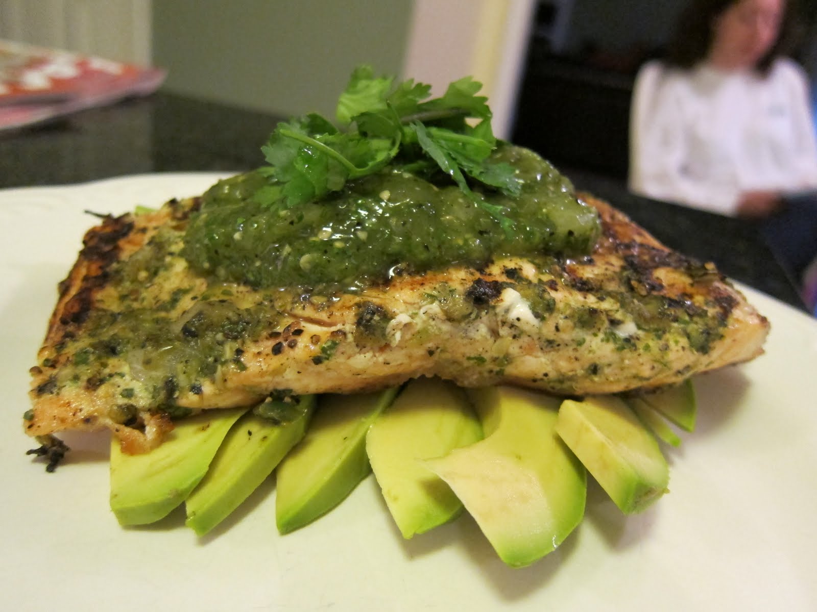 What's Andy Cooking? Grilled Salmon with Roasted Tomatillo Salsa