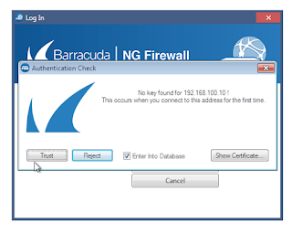 Barracuda NGAdmin login certificate