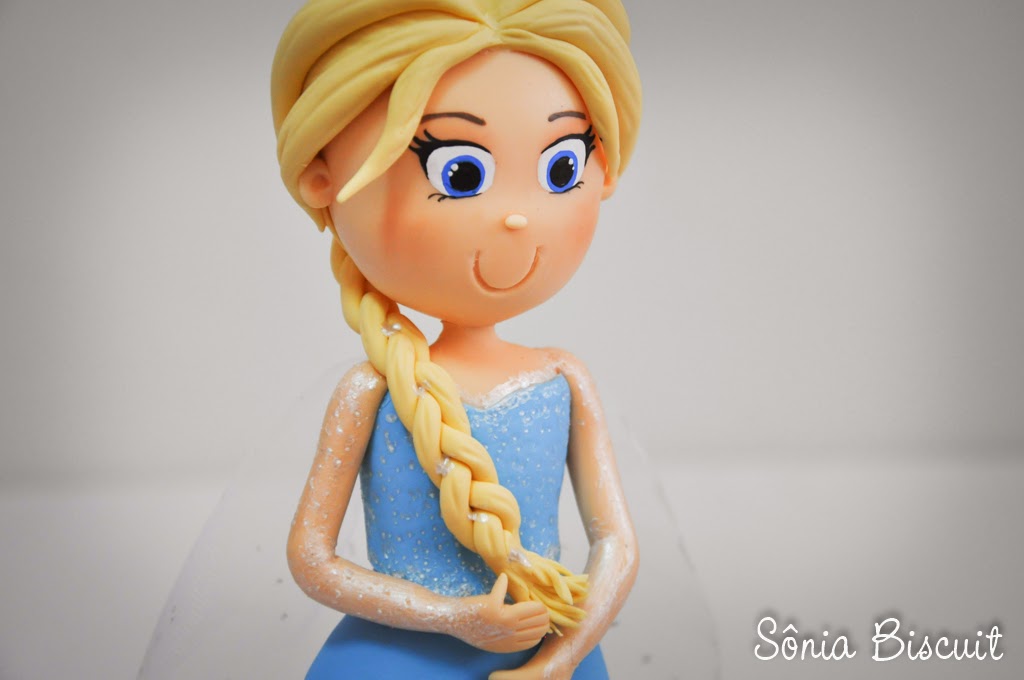 Topo de Bolo Elsa Anna Frozen Biscuit
