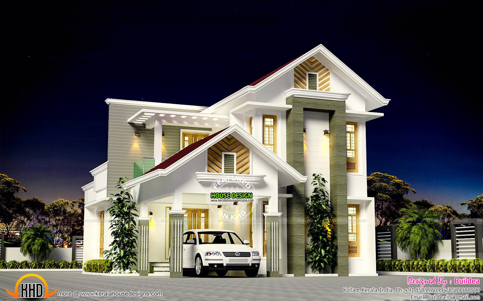 Beautiful 1796 sqft modern mix roof kerala home Kerala home design and floor plans