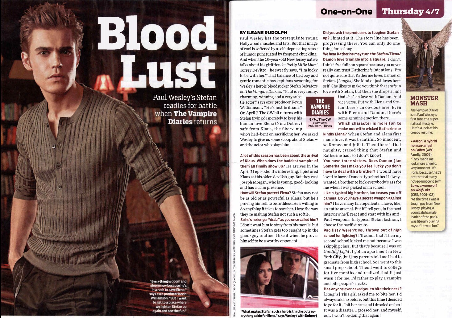 The Vampire Diaries TV Guide Magazine 4th10th April 2011 Scan