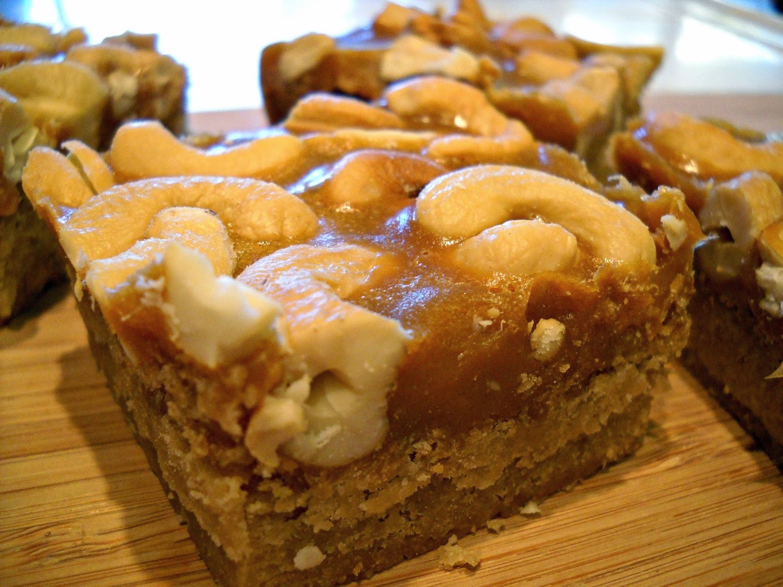 Bake It With Booze! Bourbon Butterscotch Cashew Bars {with RaveReviews