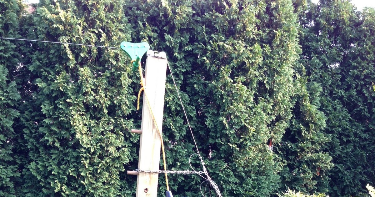 Backyard Zip Line ZipLine Build Pics posts, chain, seat, bumper, steps