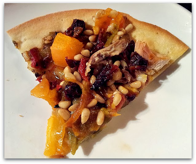 red or green? Pizza with Green Chile, Chicken & Cheese (gluten free)