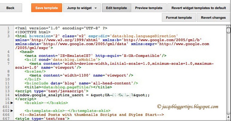 Jacq's Blogger Tips: Blogger Introduces A New Template HTML Editor
